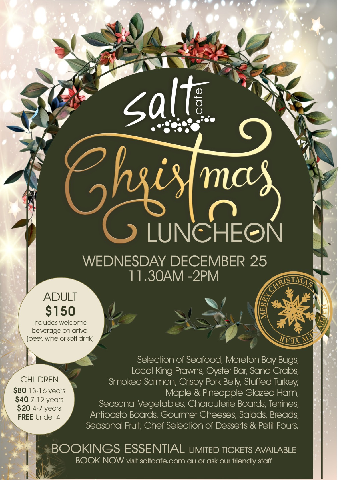 Join us for lunch on Christmas Day 2024 - Book today!